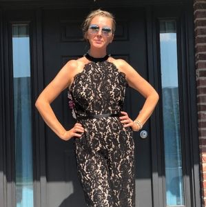 Lace and beaded romper